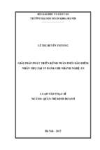 Giải pháp phát triển kênh phân phối bảo hiểm nhân thọ tại ngân hàng vp bank chi nhánh nghệ an