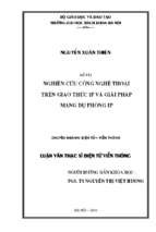 Nghiên cứu công nghệ thoại trên giao thức ip và giải pháp mạng dự phòng ip