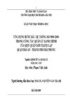ứng dụng bước dầu hệ thống iso 90002000 trong công tác quản lý hành chính của một quận mới thành lập quận hải an   thành phố hải phòng