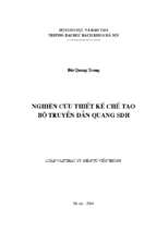 Nghiên cưú thiết kế chế tạo bộ truyền dẫn quang sdh