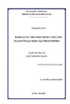 đánh giá sự thỏa mãn trong công việc của người lao động tại liên doanh việt nga vietsovpetro