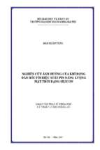 Nghiên cứu ảnh hưởng của khí động đàn hồi tới hiệu suất pin năng lượng mặt trời dạng silicon