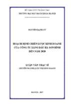 Hoạch định chiến lược kinh doanh của công ty xăng dầu hà sơn bình đến năm 2020