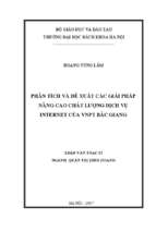 Phân tích và đề xuất các giải pháp nâng cao chất lượng dịch vụ internet của vnpt bắc giang