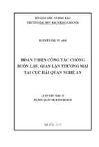 Hoàn thiện công tác chống buôn lậu, gian lận thương mại tại cục hải quan nghệ an