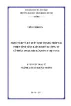 Phân tích và đề xuất một số giải pháp cải thiện tình hình tài chính tại công ty cổ phần vinalines logistics việt nam