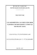 Các giải pháp nâng cao chất lượng dịch vụ di động cho khách hàng cá nhân tại viettel bắc giang