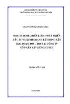 Hoạch định chiến lược phát triển đầu tư và kinh doanh bất động sản giai đoạn 2005 2010 tại công ty cổ phần xây dựng cotec