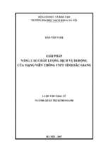 Giải pháp nâng cao chất lượng dịch vụ di động của mạng viễn thông vnpt tỉnh bắc giang