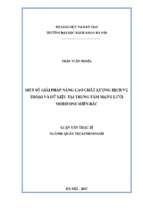 Một số giải pháp nâng cao chất lượng dịch vụ thoại và dữ liệu tại trung tâm mạng lưới mobifone miền bắc