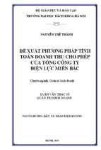 đề xuất phương pháp tính toán doanh thu cho phép của tổng công ty điện lực miền bắc