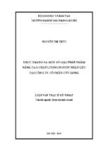 Thực trạng và một số giải pháp nhằm nâng cao chất lượng nguồn nhân lực tại công ty cổ phần cửu long