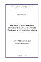 Nâng cao khả năng cạnh tranh trong đấu thầu xây lắp của công ty cổ phần đầu tư xây dựng công trình 216