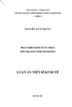 Nghiên cứu phát triển kinh tế tư nhân trên địa bàn tỉnh thanh hóa