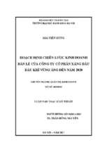 Hoạch định chiến lược kinh doanh bán lẻ của công ty cổ phần xăng dầu dầu khí vũng áng đến năm 2020