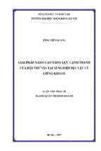 Giải pháp nâng cao năng lực cạnh tranh của đội thử vỉa tại xí nghiệp địa vật lý giếng khoan