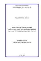 Hoàn thiện hệ thống quản lý chất lượng theo tiêu chuẩn iso 90012008 tại công ty tnhh mtv cơ khí hóa chất 13