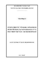 áp dụng hiệp ước vốn basel ii để đánh giá rủi ro tín dụng tại ngân hàng đầu tư & phát triển việt nam – chi nhánh đông đô