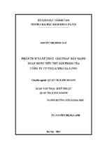 Phân tích và đề xuất giải pháp đẩy mạnh hoạt động tiêu thụ sản phẩm của công ty cp viglacera hạ long