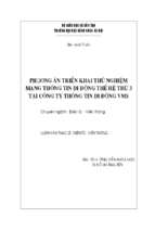 Phương án triển khai thử nghiệm mạng thông tin di động thế hệ thứ 3 tại công ty thông tin di động vms