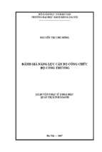 đánh giá năng lực cán bộ công chức bộ công thương