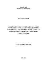 Nghiên cứu các yếu tố liên quan đến băng huyết sau sinh do đờ tử cung và hiệu quả điều trị bằng chèn bóng lòng tử cung