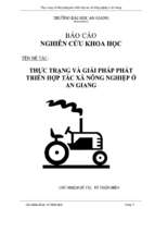 Thực trạng và giải pháp phát triển hợp tác xã nông nghiệp ở an giang