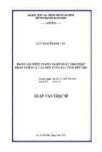 đánh giá hiện trạng và đề xuất giải pháp phát triển ca cao bền vững tại tỉnh bến tre