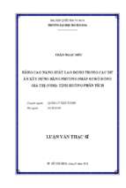 Nâng cao năng suất lao động trong các dự án xây dựng bằng phương pháp sơ đồ dòng giá trị (vsm) tình huống phân tích 