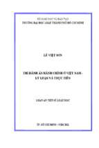 Thi hành án hành chính ở việt nam – lý luận và thực tiễn. thesis titleexecution of administrative judgments in vietnam   theory and practice