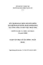 _luận văn thạc sĩ   đẩy mạnh hoạt động bán bảo hiểm qua kênh ngân hàng tại công ty bảo việt nhân thọ