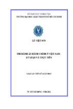 Thi hành án hành chính ở việt nam – lý luận và thực tiễn. thesis titleexecution of administrative judgments in vietnam   theory and practice