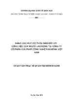 _luận văn thạc sĩ emba nâng cao mức độ thỏa mãn đối với người lao độngn tại công ty cp giari pháp công nghệ