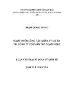 _tóm tắt lv thạc sĩ hoàn thiện công tác quản lý dự án tại công ty cp tập đoàn videc