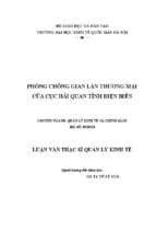 _luận văn thạc sĩ phòng chống gian lận thương mại tại cục hải quan tỉnh điện b iên