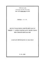 Quản lý hoạt động chuyên môn tại các trường cao đẳng nghề bộ quốc phòng trong bối cảnh đổi mới giáo dục