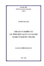 Chế tạo và nghiên cứu các tính chất vật lý của vật liệu áp điện tổ hợp pzt   polyme
