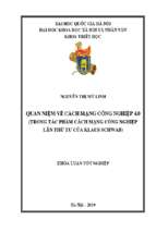 Quan niệm về cách mạng công nghiệp 4.0 (trong tác phẩm cách mạng công nghiệp lần thứ tư của klaus schwab)​