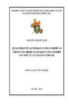 Quan niệm về cách mạng công nghiệp 4.0 (trong tác phẩm cách mạng công nghiệp lần thứ tư của klaus schwab)​