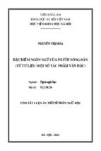 đặc điểm ngôn ngữ của người nông dân (từ tư liệu một số tác phẩm văn học) tt