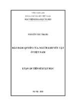 Bảo đảm quyền của người khuyết tật ở việt nam