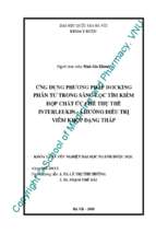 ứng dụng phương pháp docking phân tử trong sàng lọc tìm kiếm hợp chất ức chế thụ thể interleukin   6 hướng điều trị viêm khớp dạng thấp​.