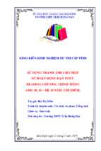 Skkn sử dụng tranh ảnh cho một số hoạt động dạy post  reading chương trình tiếng anh 10, 11 – hệ 10 năm (thí điểm)