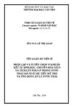 Phân lập và tuyển chọn vi khuẩn kết tụ sinh học, chuyển hóa n và tích lũy poly p trong nước thải sản xuất hủ tiếu mỹ tho và ứng dụng xử lý nước thải tt