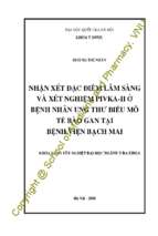 Nhận xét đặc điểm lâm sàng và xét nghiệm pivka ii ở bệnh nhân ung thư biểu mô tế bào gan tại bệnh viện bạch mai​.
