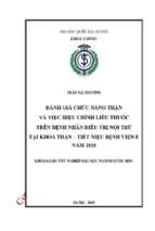 đánh giá chức năng thận và việc hiệu chỉnh liều thuốc trên bệnh nhân điều trị nội trú tại khoa thận   tiết niệu bệnh viện e năm 2018​.