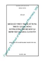 Khảo sát thực trạng sử dụng thuốc kháng đông đường uống thế hệ mới tại bệnh viện đa khoa xanh pôn​