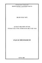 Quản lý nhà nước về thu từ khai thác công trình đường bộ ở việt nam