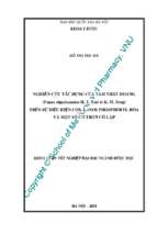 Nghiên cứu tác dụng của tam thất hoang (panax stipuleanatus h. t. tsai et k. m. feng) trên sự biểu hiện cox 2, enos phosphoryl hóa và một số cơ trơn cô lập​.