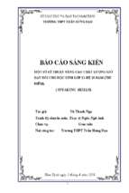 Skkn một số kĩ thuật nâng cao chất lượng giờ dạy nói cho học sinh lớp 11 hệ 10 năm (thí điểm)